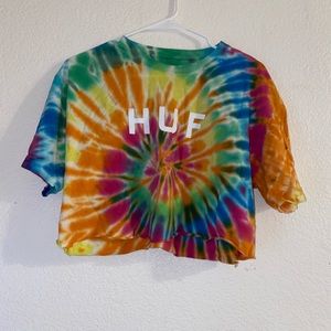 Tie-dye self cropped shirt